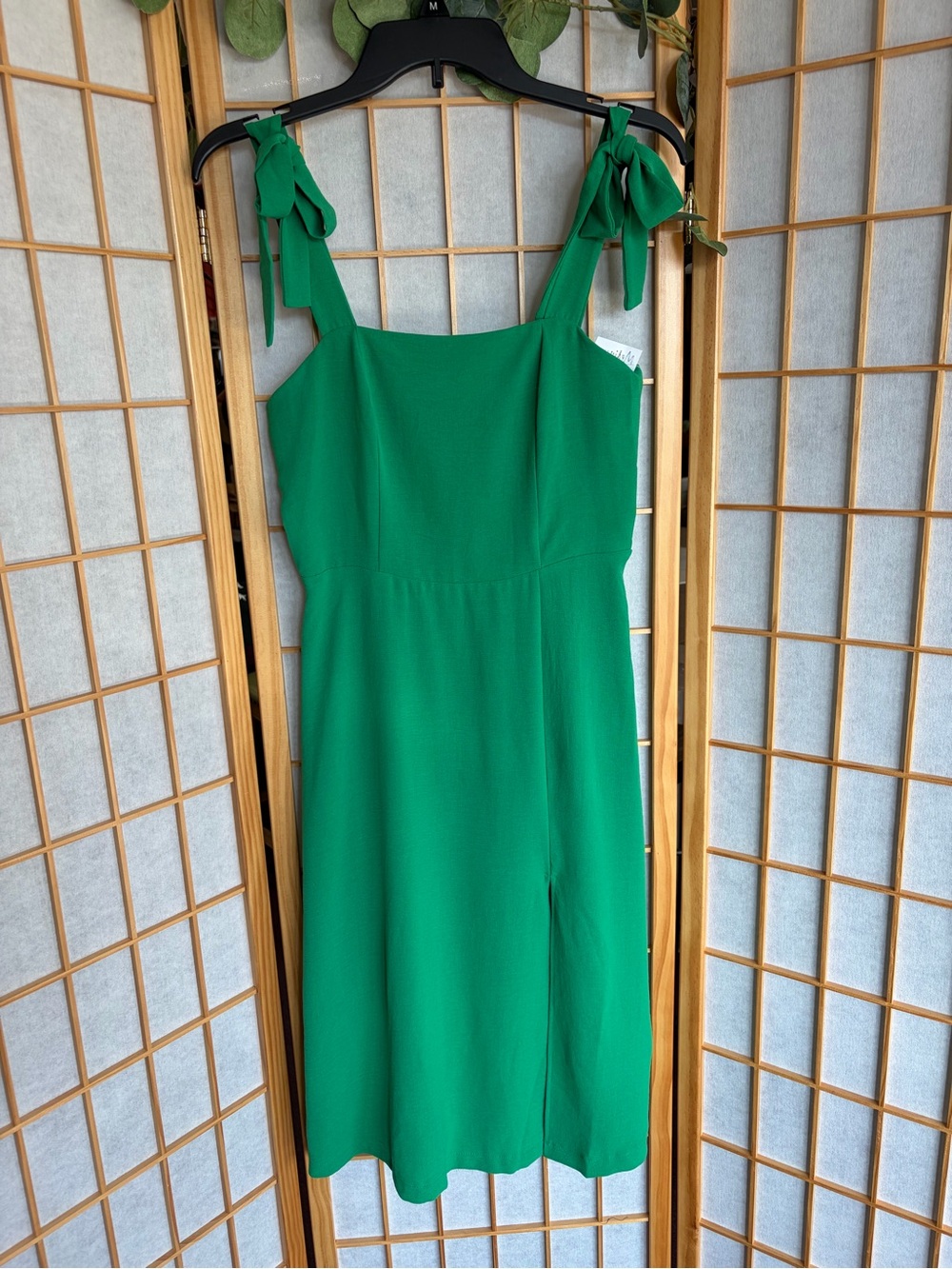 Monteau Emerald Green Tie-Shoulder Midi Dress